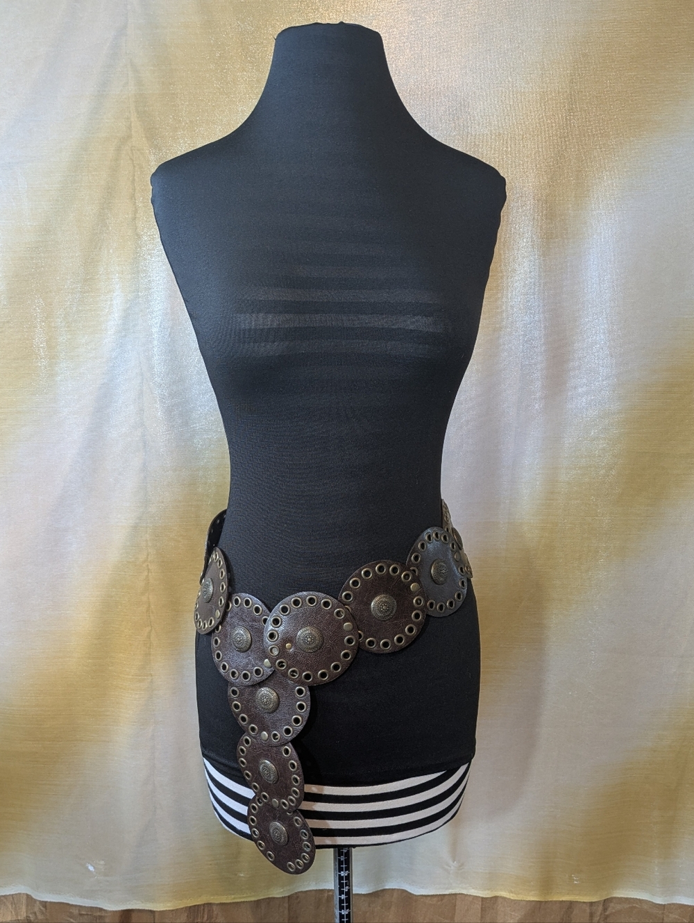 Faux Leather Circle Belt Adjustable